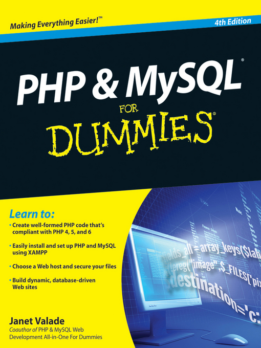 Title details for PHP and MySQL For Dummies by Janet Valade - Available